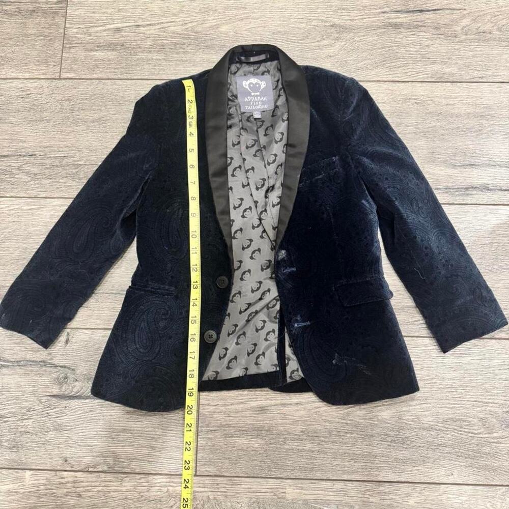 Appaman black velvet paisley blazer size 7